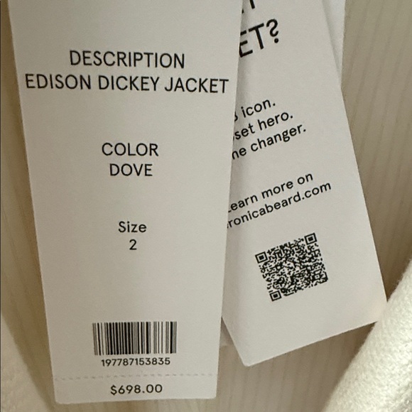 Veronica Beard ivory and navy Women's Blazer - Picture 5 of 5